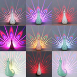 LED PEACOCK NIGHT LIGHT – UNIQUE AND CREATIVE KIDS BEDROOM PEACOCK PLUMAGE PROJECTING LAMP