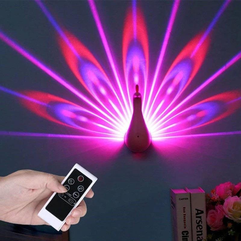 LED PEACOCK NIGHT LIGHT – UNIQUE AND CREATIVE KIDS BEDROOM PEACOCK PLUMAGE PROJECTING LAMP