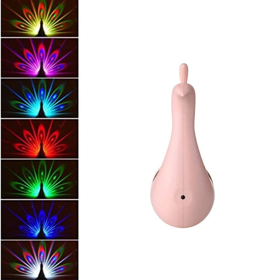 LED PEACOCK NIGHT LIGHT – UNIQUE AND CREATIVE KIDS BEDROOM PEACOCK PLUMAGE PROJECTING LAMP